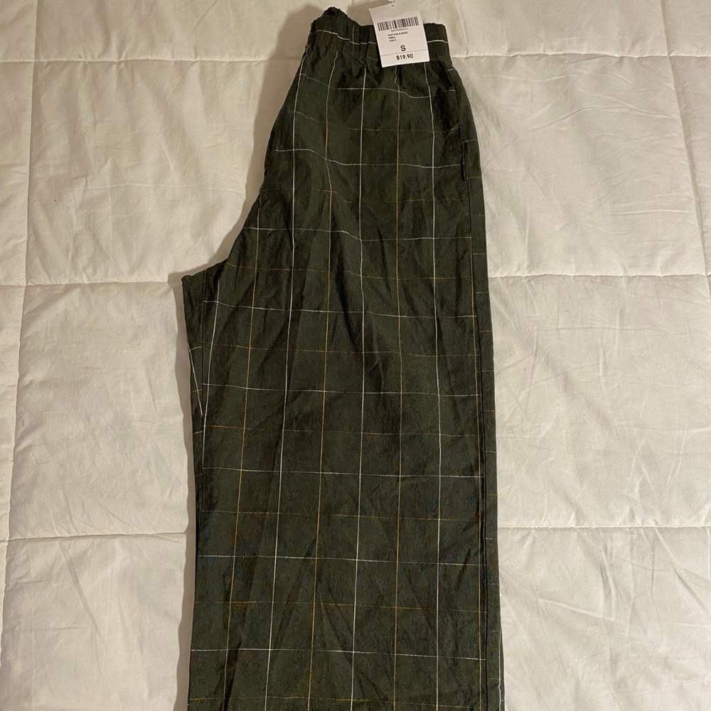 Plaid wide leg trousers